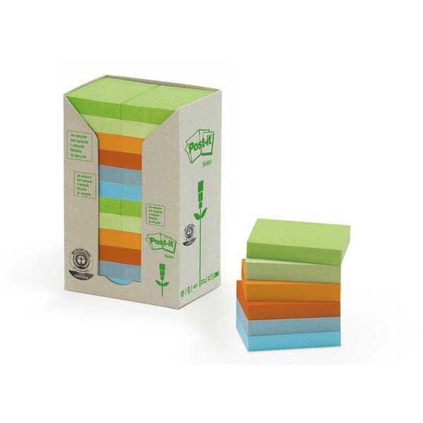 Post-it 653PRT recycled notes 51x38 mm pastel colours - pack of 24