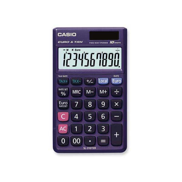 Calculatrice de poche Casio SL-310TER+ - 10 chiffres - bleu nuit