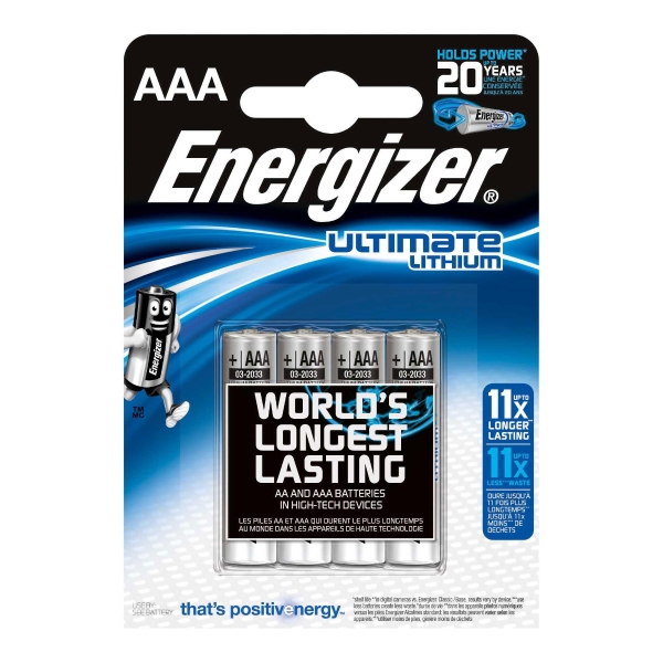 ENERGIZER ULTIMATE LITHIUM LR3/AAA - PACK OF 4