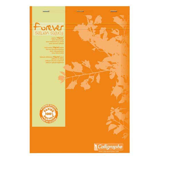 CLAIREFONTAINE FOREVER RECYCLED NOTEPAD A4 SQUARED 5X5 100 SHEETS