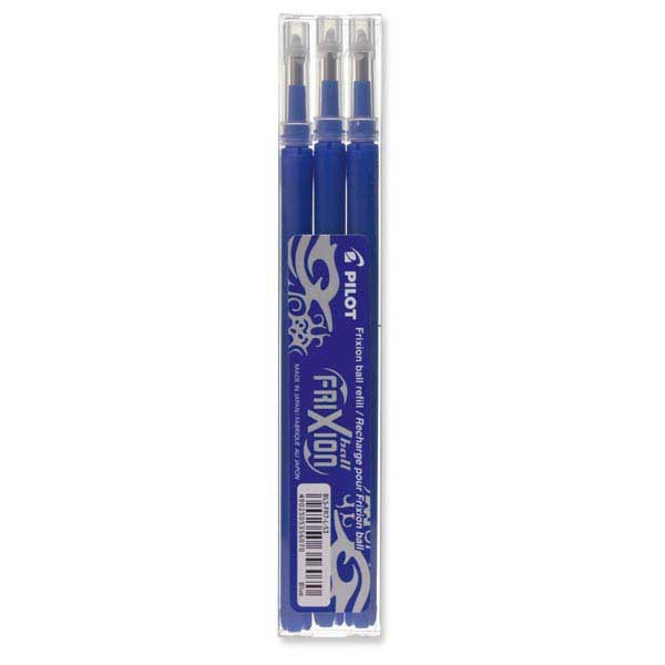 SET DE 3 RECHARGES POUR ROLLERS ENCRE EFFACABLE PILOT FRIXION BALL BLEU