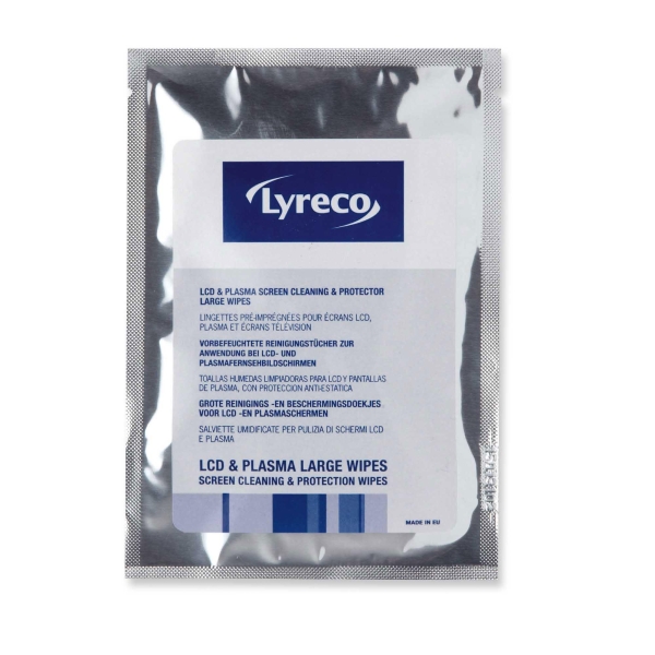 Lyreco wet wipes for cleaning LCD/LED/plasma screens  - pack of 5