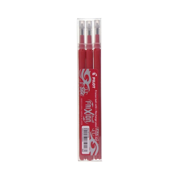 SET DE 3 RECHARGES POUR ROLLERS ENCRE EFFACABLE PILOT FRIXION BALL ROUGE