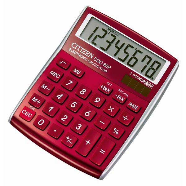 CITIZEN CDC-80  CALCULATOR 8 DIGITS BURGUNDY