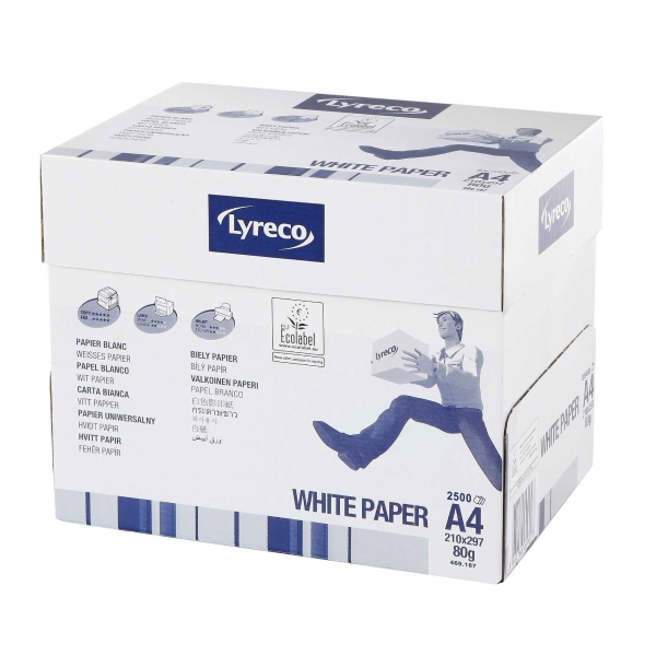 Kopierpapier Lyreco A4, 80 g/m2, Cleverbox à 2500 Blatt