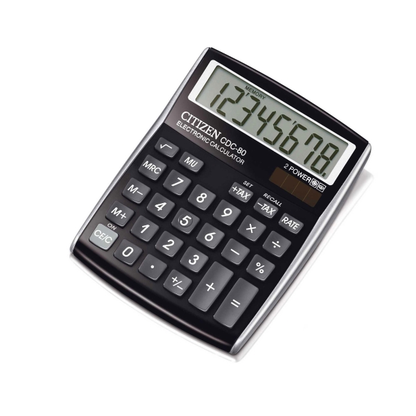 Citizen CDC80 calculatrice de bureau compacte noire - 8 chiffres