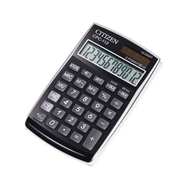 Citizen CPC112 basic+ calculatrice de poche noire - 12 chiffres