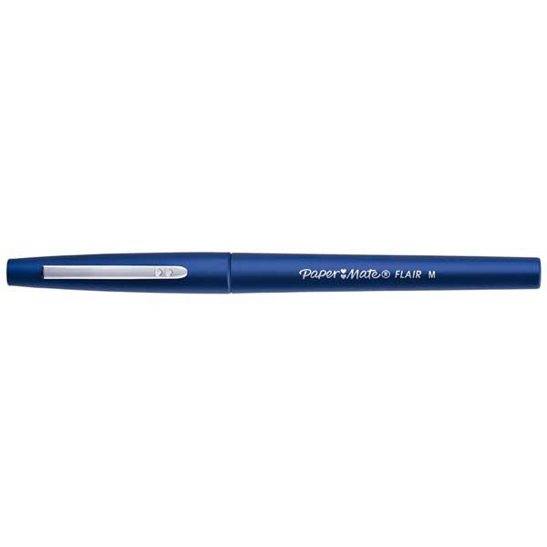 Paper Mate nylon fibre tip blue pens 0,8 mm line width - box of 12