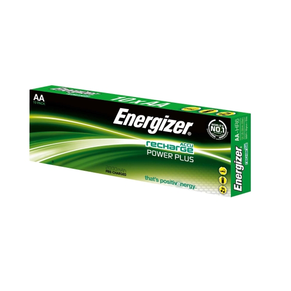 Batterien Energizer Rechargeable AA, HR6/E91/AM3/Micro, 2000 mAh, Pk. à 10 Stk.