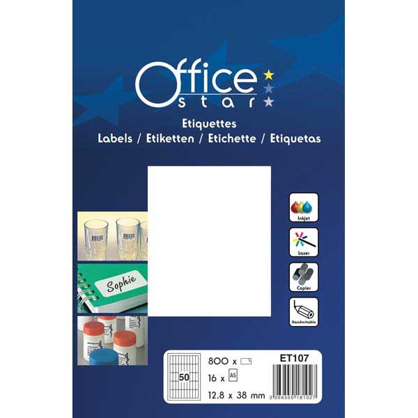 AVERY WHITE OFFICE LABELS 12.8 X 38MM - BOX OF 800