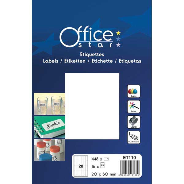 AVERY WHITE OFFICE LABELS 20 X 50MM - BOX OF 448