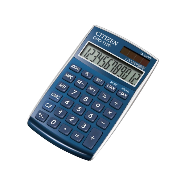 Citizen CPC112 basic+ calculatrice de poche bleu - 12 chiffres