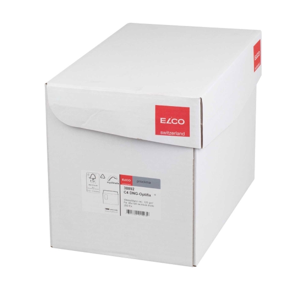 Enveloppes Elco proclima C4, fenêtre à droite, 120 g/m2, blanc