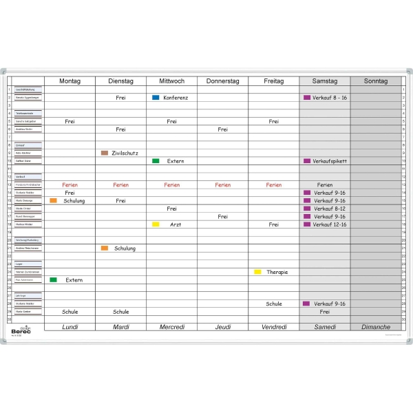 Wochenplaner Berec B326, D/F, 60x90 cm