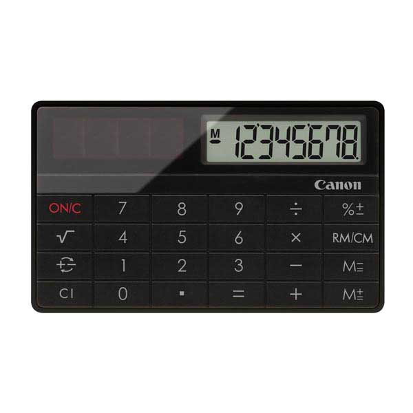 Tischrechner Canon X-Mark I Card, LC-Display, 8stellig, Solarbetrieb, schwarz