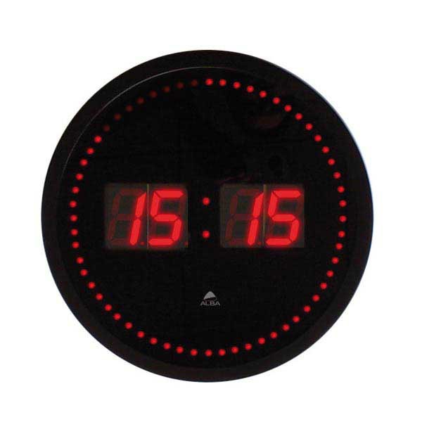 Horloge Alba - digitale - LED - haute visibilité - Ø 30 cm - noire