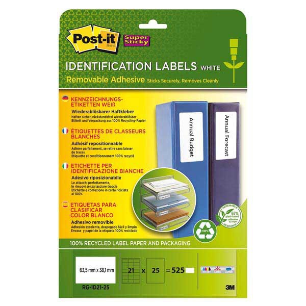 PK525 POST-IT RG-ID21 RECY LAB 63.5X38.1