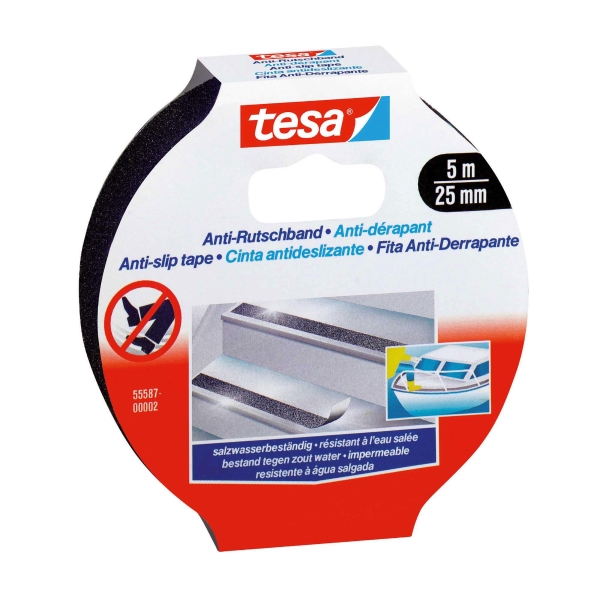 Antirutschband Tesa 55587, 25 mm x 5 m, schwarz