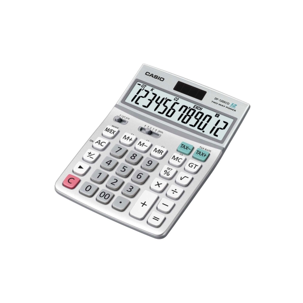 CALCULATRICE DE BUREAU CASIO DF-120ECO 12 CHIFFRES GRAND ECRAN LCD 1 LIGNE 78G