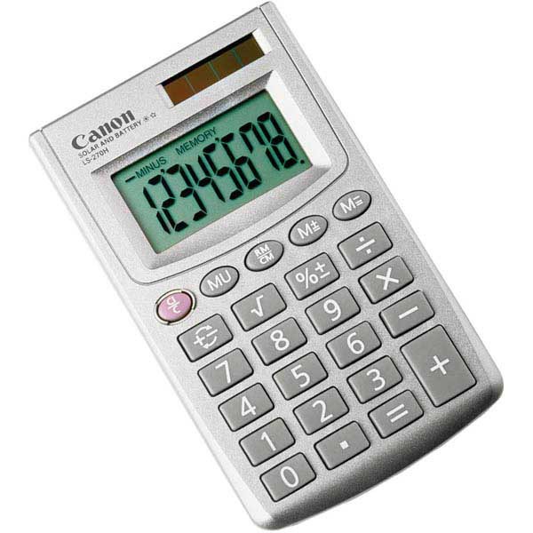 Calculatrice de poche Canon LS-270H, 8 chiffres, argent