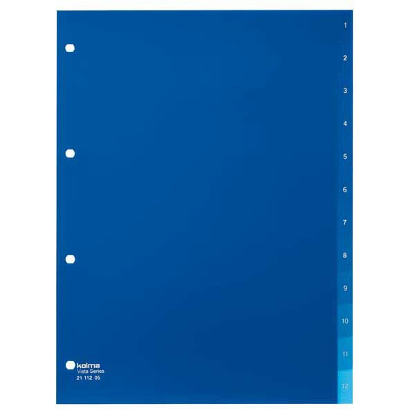 Register A4 Vista Index 1-12, blau/transparent (2111205)