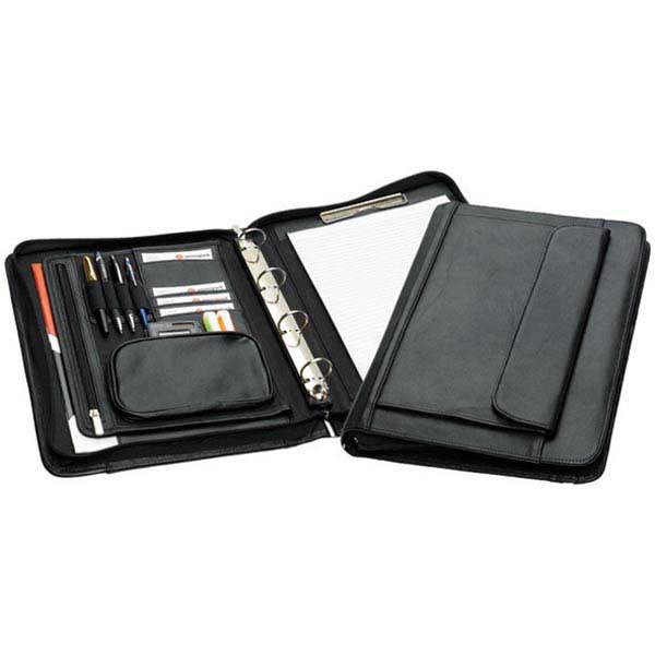 ROMA CONF FOLDER W/ZIP A4 BLACK