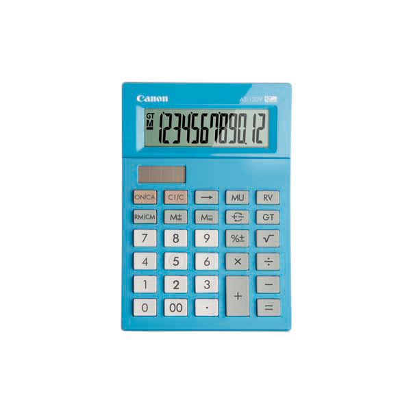 CANON AS-120 POCKET CALCULATOR 12 DIGITS BLUE