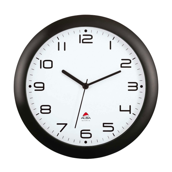 HORLOGE MURALE ALBA EASY TIME MECANISME QUARTZ DIAMETRE 30 CM NOIR