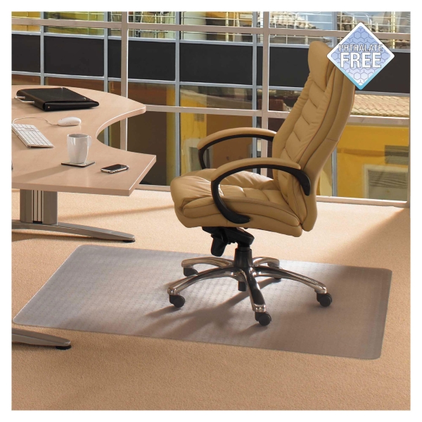 Cleartex chairmat for carpet in PVC phthlate free 120x150 cm