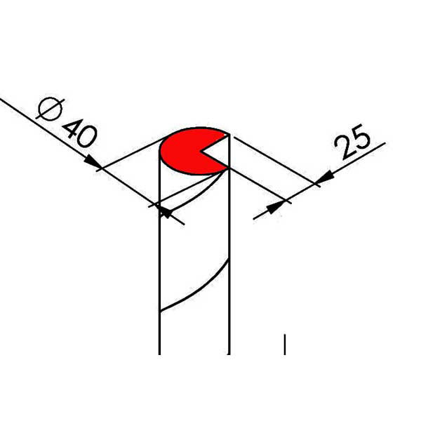 Viso corner protection round height 75 cm diameter 40 mm - red/white