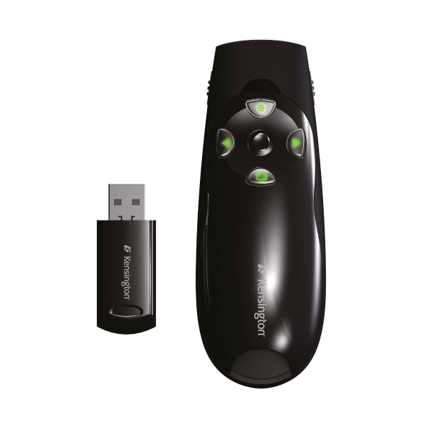 PRESENTER WIRELESS CON PUNTATORE LASER LUCE VERDE INTEGRATO KENSINGTON