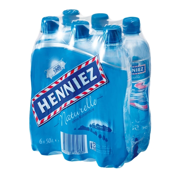 Henniez Blau Mineralwasser ohne Kohlensäure 50 cl, Packung à 6 Flaschen