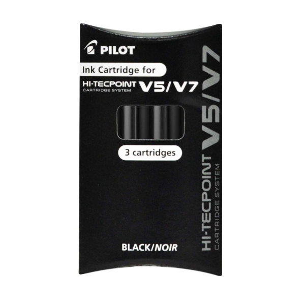 Ersatz-Tintenpatronen zu Pilot V5/V7 Hi-Tecpoint, schwarz, Packung à 3 Stück