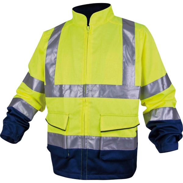 VESTE HAUTE VISIBILITE DELTAPLUS PANOSTYLE PHVES JAUNE FLUO/BLEU MARINE TAILLE L