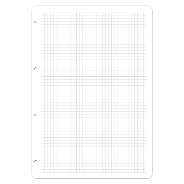 Ringbucheinlagen A4, 90 g/m2, 5 mm kariert, mit Rand, Packung à 100 Blatt
