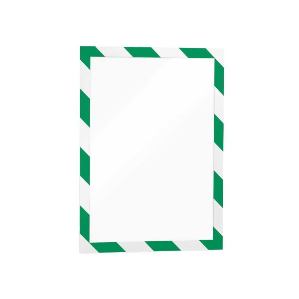 PAQUET DE 2 CADRES D'AFFICHAGE DURAFRAME SECURITY ADHESIFS A4 VERT ET BLANC