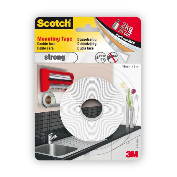 Scotch Mounting tape, strong, double-sided, 19mmx5m