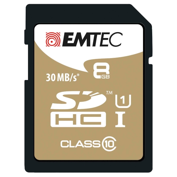 Emtec Gold Secure Digital (SD) memory card class10 speed - 8GB