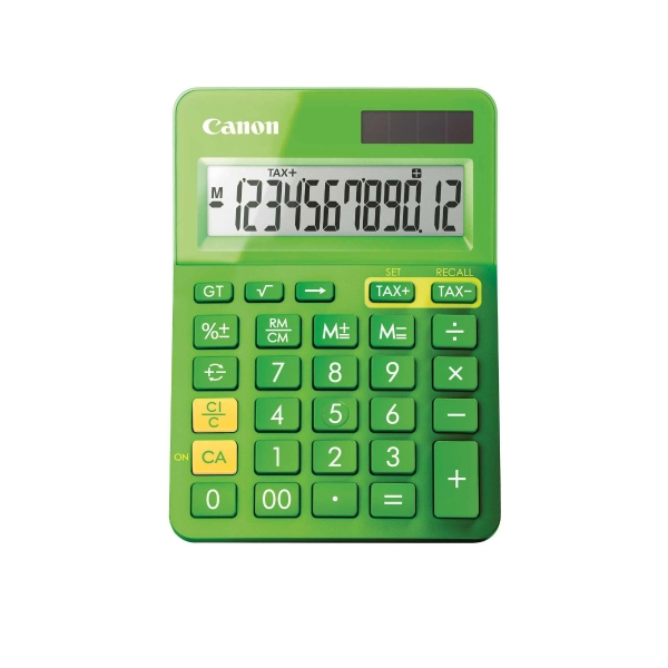 Tischrechner Canon LS-123K, 12-stellige Anzeige, grün
