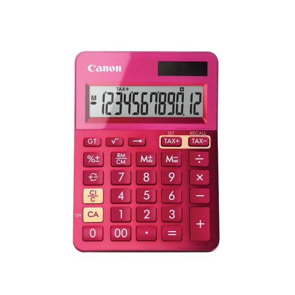 Tischrechner Canon LS-123K, 12-stellige Anzeige, pink