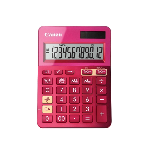 Canon LS-123K calculatrice de poche avec rabat rose - 12chiffres