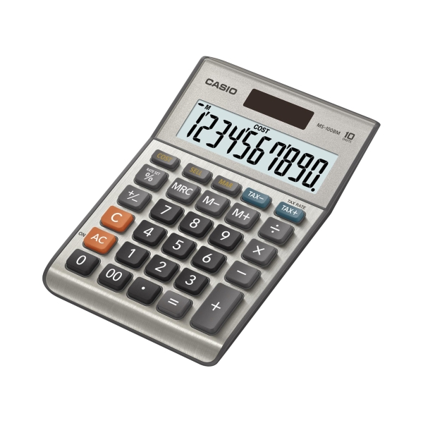 Casio MS-100BM  desktop calculator compact grey - 10 numbers