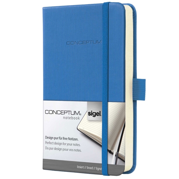 Sigel Conceptum Notebook A6 Lined, 194 Pages with Page Numbers, Light Blue