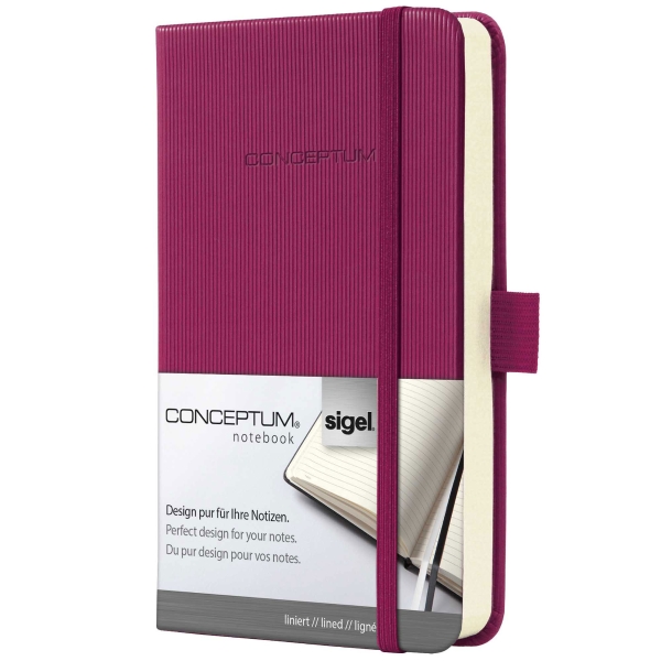 Carnet de notes Sigel Conceptum A6 hardcover, ligné, 194 feuilles, rose