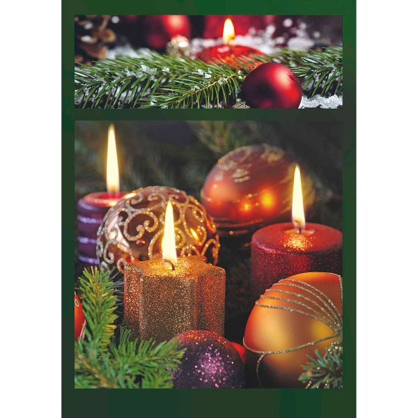 Christmas card ABC, double card with envelope, pack of 6 pieces ass. vert violet