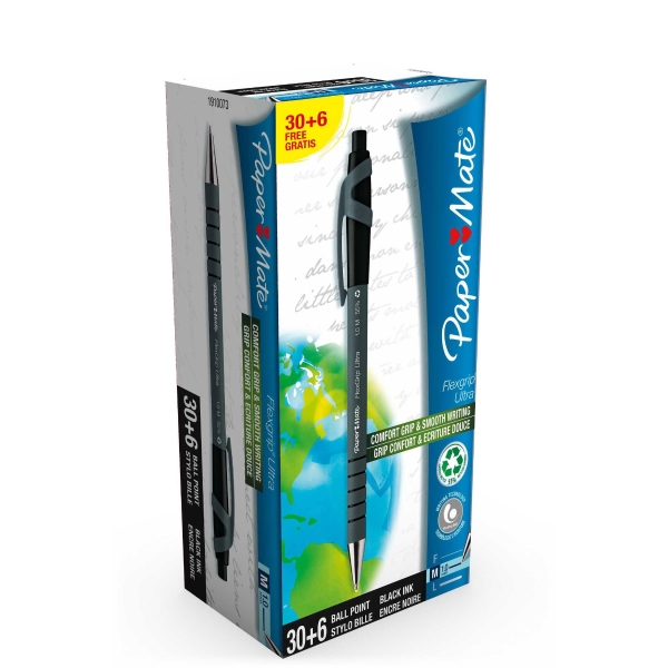 VALUE PACK 30+6 GRATIS PAPERMATE FLEXGRIP ULTRA NERO