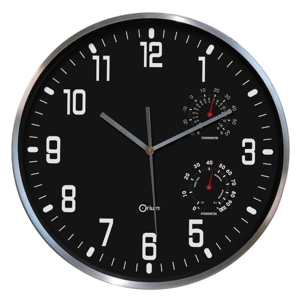 Cep Thermo Hygro clock black aluminum