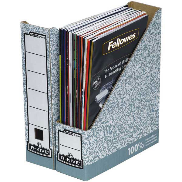 Stehsammler Fellowes R-Kive 0186004, Magazin A4 aus Wellpappe grau/weiß