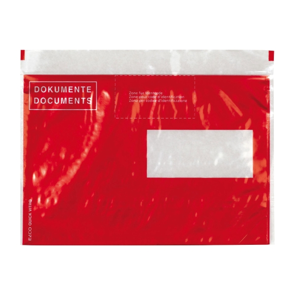 Envelope, Elco Quick Vitro, C5, window on right, red, Pack of 250 (29024.8)