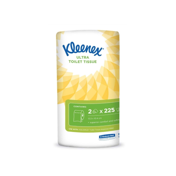Kleenex toilet rolls with 225 sheets - 12 packs of 2 rolls